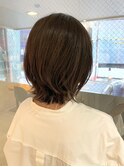 20代30代40代☆透明感のある明るい白髪染めに、外ハネくびれボブ