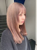 ソーコ 渋谷(SOCO) ペールピンクベージュケアブリーチダブルカラー髪質改善