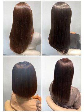 美容室フルール 縮毛矯正ロング♪コスメストレート髪質改善ココアベージュ