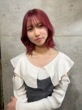 ヘアーデザイン アルエ(HAIR×design ARUE) 【仙台1優しい美容師】【チェリーレッド】【くびれボブ】