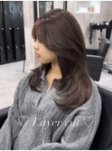 秋冬！大人韓国レイヤーカット アッシュグレージュブラウン系