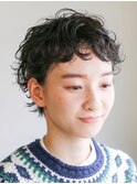 ベリショ　パーマ　くせ毛風　外人　ピンパーマ　ショート