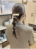 お呼ばれアレンジ◎ 編みおろしヘア