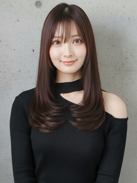 ニューヨークニューヨーク なんば道頓堀店(NYNY) 艶々ロング鎖骨下レイヤー内巻き