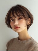 着物ヘア/ダークアッシュ/ミディアムレイヤーカット/大口子安