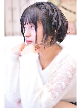 メイズ(MAZE) 【メイズ・東中野】黒髪ボブの編み込みアレンジ