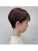 エイムヘアメイク 舟入店 アッシュベージュ×ハンサムショート