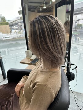 ラフ 難波店(LAFF) #黒髪#ボブルフ#ネビージュ#小顔#ワンレン