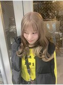 切りっぱなしボブ エアリーロング 美髪 ピンクブラウン