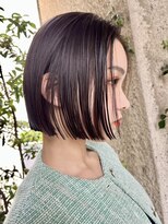 メゾンアクア 表参道(Maison ACQUA)&nbsp;＋切りっぱなしボブルフ/黒髪ネビージュ/小顔ワンレン/縮毛矯正