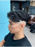 センターパート フェザーパーマ