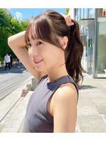 ノラ ヘアーサロン(NORA HAIR SALON) ナチュラル小顔前髪あり後れ毛サイドバング結べるボブくびれヘア