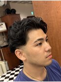 フェザーパーマサーフカール刈り上げセンターパート Y