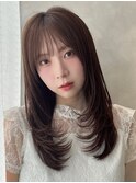 レイヤーカット/顔周り・フェイス/20代/暗髪/ウルフ/シャギー