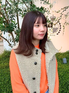 セミロング/顔まわりレイヤー/似合わせカット/髪質改善/艶髪