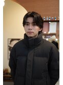 メンズセンターパートニュアンスパーマコンマバング韓国ヘア岡山