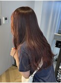 ★ブリーチなしダブルカラーチェリーレッドピンク春カラー