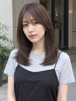 フィエルウメダ(Fier umeda) 前髪カット×顔周りカットの艶ミディアムレイヤー