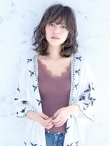 アビエクレール 河内花園(abije claire) シフォンタッチのラフゆるミディ★20代30代50代 髪質改善