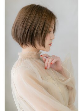 カバーヘア イヴ 戸頭店(COVER HAIR EVE) カシスブラウン小顔前下がりボブショートY戸頭20代30代40代