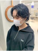 ニュアンスパーマ、ウルフパーマ、ゆるいパーマ、センターパート