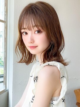 ラルユー 金山(LallYou) 黒髪/グレーベージュ/レイヤーロング/前髪パーマ