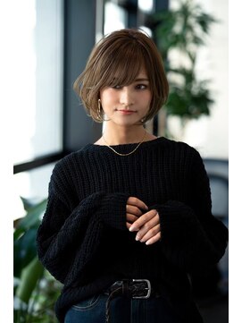 ケアリー 調布(Carelly) 大人かわいい前髪セシルカットココアブラウンフリンジウェーブ