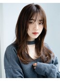 フェイスレイヤーハッシュカットくびれロングシアーカラーデジパ