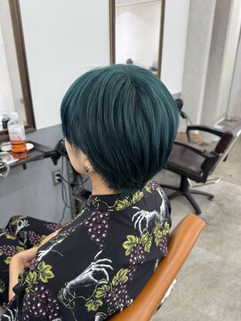 アジールヘア 北千住駅西口店(agir hair) グリーンカラー ターコイズグリーン オリーブカラー