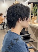 メンズカットツイストスパイラルパーマニュアンスパーマショート