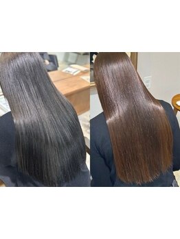 《艶髪&柔らかい質感》カット+Nドット縮毛矯正+1stepトリートメント\10300[熊谷駅/縮毛矯正/髪質改善]