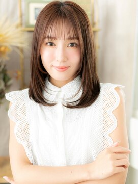 カバーヘア ブリス 上尾西口店(COVER HAIR bliss) シースルーバング小顔艶感ストレートレイヤーc6上尾20代30代40代