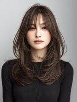 ダル 渋谷/表参道(DAL.)&nbsp;大人レイヤーシースルーカーテンバングダークブラウン