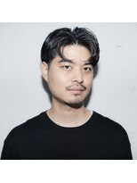 ウェルネス(Wellness) メンズカットセンターパートくせ毛ニュアンスパーマ