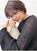 ウザバング×ショートボブ×ミルクチョコレート/こなれヘア