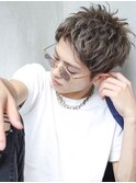メンズアップバング×束感ショートマッシュ