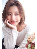 大人可愛い暗髪イヤリングカラーナチュラルウルフ