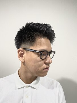 レンゲン(LENGEN) 束感刈り上げビジネス七三ツーブロックアップバング1069