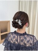 シニヨン アップスタイル 結婚式ヘア 参列ヘア 着物ヘア