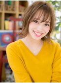 斜めバングミルクベージュボブレイヤーh2戸田公園20代30代40代