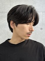 シャドウパーマ無造作パーマセンターパートマッシュヘア毛流れ