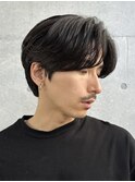 シャドウパーマ無造作パーマセンターパートマッシュヘア毛流れ