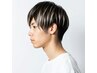 メンズカット＋ホワイトメッシュ（メッシュキャップ使用）＋眉カット
