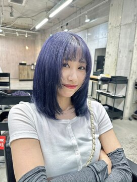 ジゼル 中津大分(GiseL) ブルーバイオレット　ケアブリーチカラーハイトーン髪質改善