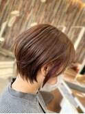 耳掛けショート×インナーカラー☆