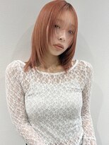 ラミエバイメルト 下北沢(lamie by melt)&nbsp;ブリーチペールオレンジベージュ暖色レイヤーカット小顔顔周り