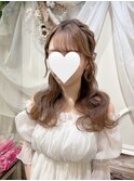 DIORリボン　ハーフアップ