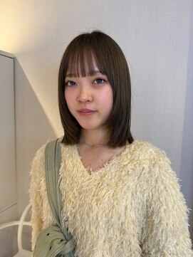 アム(amu) ボブレイヤー/前髪カット/ミルクティーベージュ/ボブヘア