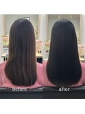 髪質改善縮毛矯正◎暗髪グレージュ大人可愛い艶髪美髪ストレート