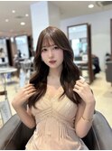 韓国風顔周りレイヤーカット髪質改善カラー